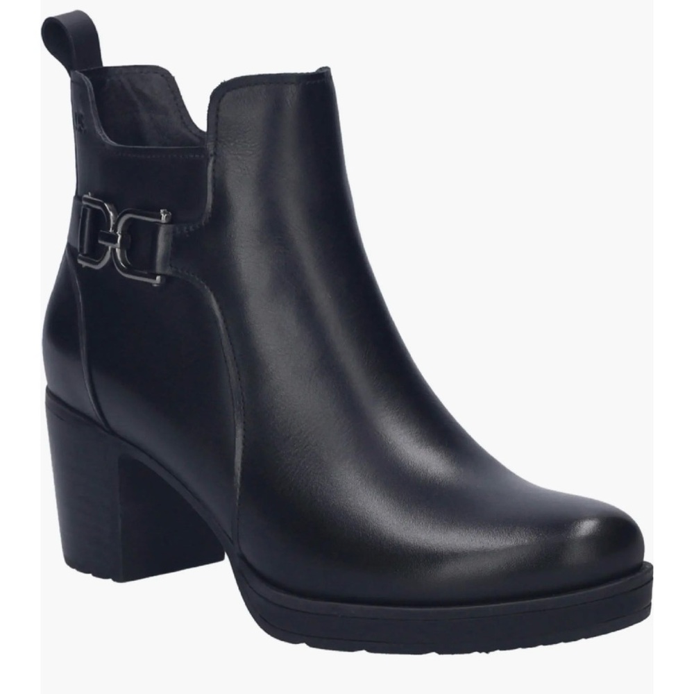 Josef Seibel Gloria 04 Black Leather Ankle Boots booties heel Buckle NEW EU 36